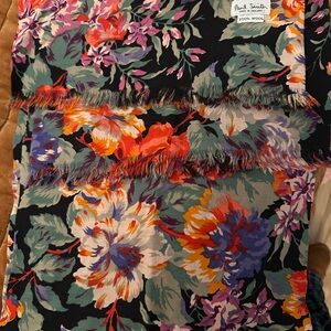 Paul Smith Floral Wool Scarf | Made in England | Designer Luxury
